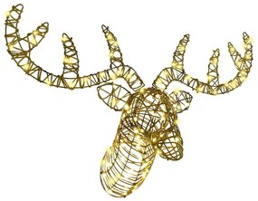 vidaXL Έλκηθρο με Ελάφια Θερμό λευκό 60 cm Ρατάν