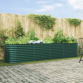 vidaXL Ανεβασμένο Κρεβάτι Πράσινο 400 x 80 x 81 cm Ατσάλι