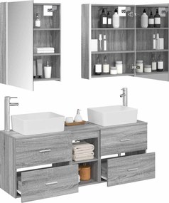 vidaXL Σετ Επίπλων Μπάνιου 5 pcs Γκρι Sonoma