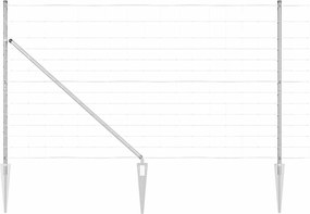vidaXL Συρματόπλεγμα με ακίδες 50 x 1,2 m Ασημί Δίχτυ