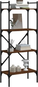 vidaXL Βιβλιοθήκη 4 Επιπέδων Καφέ Δρυς 56x31,5x138,5 εκ. Επεξεργ. Ξύλο