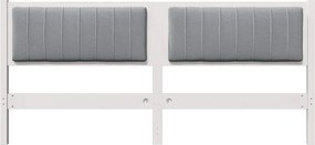 vidaXL Ταπετσαρισμένο κεφαλάρι Λευκό 180 cm Στερεά ξυλεία πεύκου