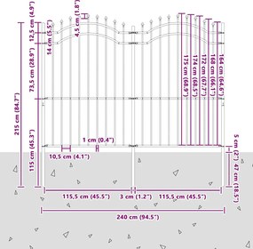 vidaXL Φράχτης Κήπου Woerden Λευκό 240 x 215 cm