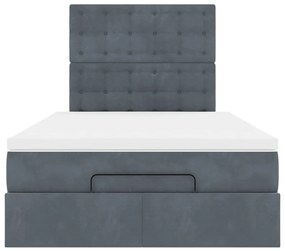 vidaXL Οθωμανικό κρεβάτι με στρώματα Σκούρο γκρι 120x200cm Velvet