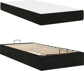 vidaXL Σκελετός κρεβατιού με στρώμα 2 pcs Μαύρο Βελούδο