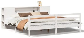 vidaXL Κρεβάτι Βιβλιοθήκη Χωρίς Στρώμα 200x200 εκ Μασίφ Ξύλο Πεύκου