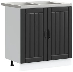 vidaXL Ντουλάπα Κουζίνας με αποθήκευση 2 pcs Μαύρο 80 x 46 x 81.5 εκ