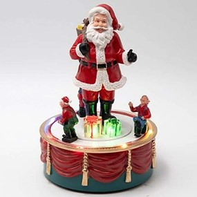 Χριστουγεννιάτικη Διακοσμητική Φιγούρα Περιστρεφόμενη Αϊ Βασίλης 600-48102 13x13x19cm Multi