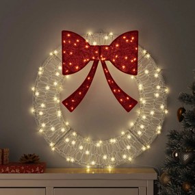 vidaXL Στεφάνι με 60 LED Θερμό λευκό 76 x 76 x 8,5 εκ Ακρυλικό