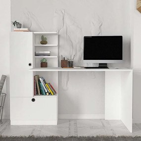 Γραφείο εργασίας Domingo Megapap χρώμα λευκό 149,5x60x120εκ.