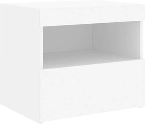 vidaXL Κομοδίνο με Φώτα LED Λευκό 50 x 40 x 45 εκ.