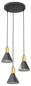 Κρεμαστό Φωτιστικό Οροφής 3xE27 Φ30cm Rosa Emibig -1388/3PREM-Μαύρο-Χρυσό 1388/3PREM