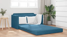 vidaXL Καναπές Δαπέδου Κρεβάτι 2-σε-1 Μπλε 124x204x61 cm Βελούδο