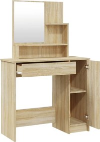 vidaXL Μπουντουάρ με Καθρέφτη Sonoma Δρυς 86,5x35x136 εκ.