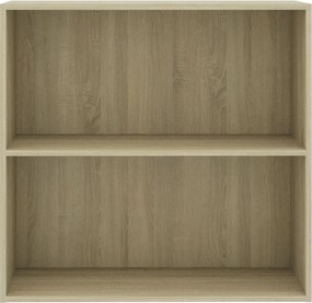 vidaXL Βιβλιοθήκη με 2 Ράφια Sonoma Δρυς 80x30x76,5 εκ. Επεξ. Ξύλο
