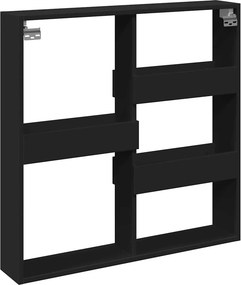vidaXL Ντουλάπι Τοίχου Μαύρο 80x15x80 εκ. από Επεξεργασμένο Ξύλο