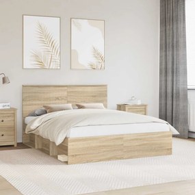 vidaXL Σκελετός Κρεβατιού Sonoma Δρυς 160 x 200 cm
