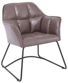 WOODWELL ΕΜ719,3POLLY Πολυθρόνα Μέταλλο Βαφή Μαύρο, Ύφασμα Suede Cappuccino 67x64x82cm ΕΜ719,3