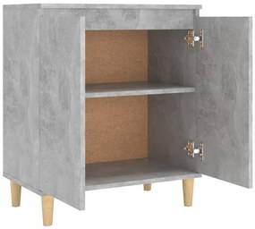 vidaXL Ντουλάπι Γκρι Σκυρ. 60x35x70 εκ. Μασίφ Ξύλινα Πόδια Επεξ. Ξύλο