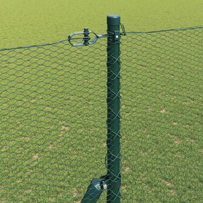 vidaXL Έξιγωνο φράχτη σταθερού εδάφους 10 x 1,5 m Πράσινο Δίχτυ