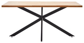 Τραπέζι Τραπεζαρίας DRYOPIS Φυσικό/Μαύρο Ξύλο/Μέταλλο 160x80x75cm