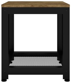 Τραπεζάκι Βοηθητικό Σκ. Καφέ/Μαύρο 40x40x45 εκ. από MDF/Σίδερο - Καφέ