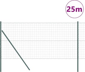 vidaXL Τεντώτο με στήριγμα Πράσινο 1 x 25 m Ατσάλι