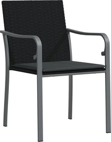 vidaXL Σετ Τραπεζαρίας Κήπου 7 τεμ. Συνθ. Ρατάν / Ατσάλι με Μαξιλάρια