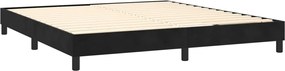 vidaXL Κρεβάτι Boxspring με Στρώμα Μαύρο 180x200 εκ. Βελούδινο