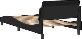 vidaXL Σκελετός Κρεβατιού Dover Μαύρο 100x190εκ.Συνθ. Δέρμα