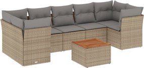 vidaXL Patio Sofa Set 7-θέσια Μικτό μπεζ και γκρι