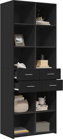 vidaXL Ντουλάπι Μαύρο 70x42,5x185 εκ. Επεξεργασμένο Ξύλο