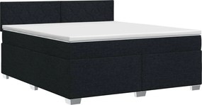 vidaXL Κρεβάτι box spring με στρώμα Μαύρο 160 x 200 cm Ύφασμα