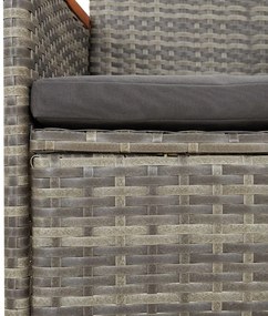 vidaXL Σετ Τραπεζαρίας Κήπου 5 τεμ. Γκρι Συνθ. Ρατάν με Μαξιλάρια