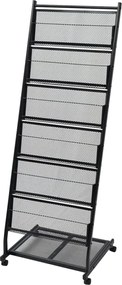vidaXL Ραφιέρα Περιοδικών Μαύρη Α4 47,5 x 43 x 133 εκ.