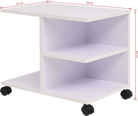 vidaXL Ραφιέρα με Ρόδες Λευκό Χρώμα 50 x 35 x 42 εκ.