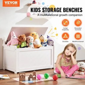 VEVOR Kids Toy Storage Bench Wooden Toy Box Chest 32.68 x 17.91 x 24.02&quot; White