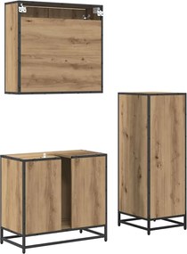 vidaXL Σετ Επίπλων Μπάνιου 3 pcs Artisan Oak Επεξεργασμένο ξύλο