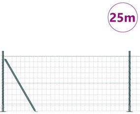 vidaXL Ευρωπαϊκή Περίφραξη με 13 Στηρίγματα 0.8x25 μ Γαλβανισμένο Ατσάλι