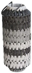 Φανάρι 00.06.61348 Φ25x59,5cm Black-Grey Rattan,Γυαλί