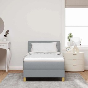 vidaXL LED Κρεβάτι με βάθρο Ανοιχτό γκρι 80 x 200 cm ύφασμα