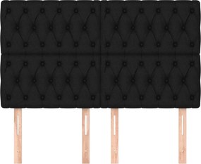 vidaXL Κεφαλάρι Μαύρο 144x7x118/128 εκ. Ύφασμα