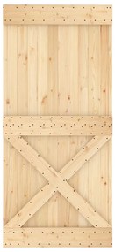 vidaXL Συρόμενη Μεσόπορτα με Μηχανισμό 95 x 210 εκ. Μασίφ Ξύλο Πεύκου