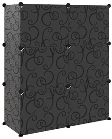 vidaXL Παπουτσοθήκη Μαύρη 84,5 x 31 x 93,5 εκ. από Πολυπροπυλένιο