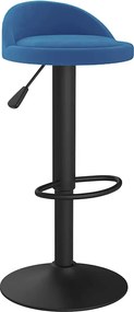 vidaXL Σκαμπό Μπαρ Μπλε Βελούδινο