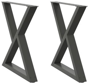 vidaXL Πόδια Τραπεζαρίας 2 τεμ. Ανθρακί 80x(72-73,3) εκ. Ατσάλι