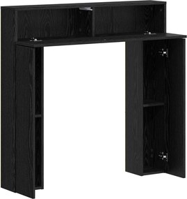 vidaXL Περίβλημα τζακιού Μαύρη Δρυς 102 x 18 x 100,5 εκ
