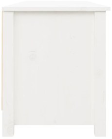 Παπουτσοθήκη Λευκό 110 x 38 x 45,5 εκ. από Μασίφ Ξύλο Πεύκου - Λευκό