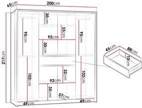 Ντουλάπα Split 200 δίφυλλη