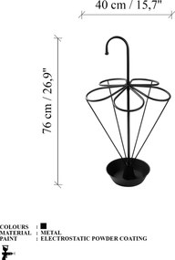 Ομπρελοθήκη Μαύρη SEMSIYE 40x40x76